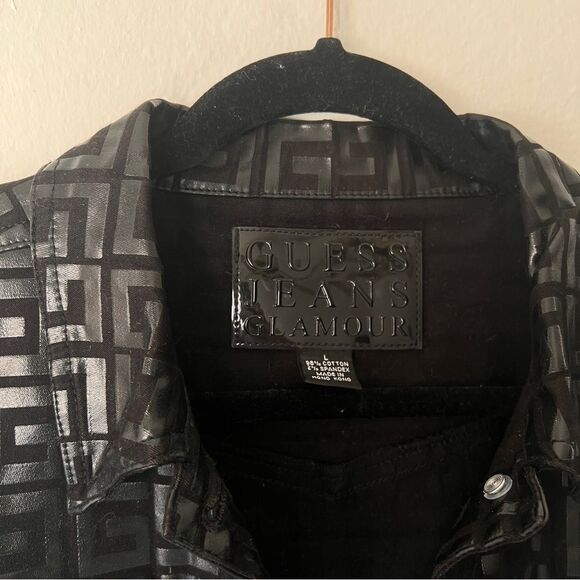 *RARE Vintage* Guess Jeans Black Jean Jacket, size: large - Picture 4 of 7